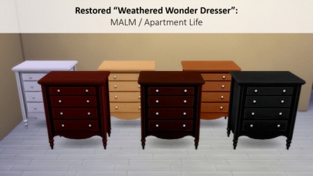 Restored Weathered Wonder Dresser in MALM by siletka at Mod The Sims