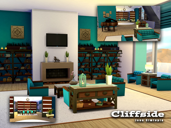 Sims 4 Cliffside house by Jenn Simtopia at TSR