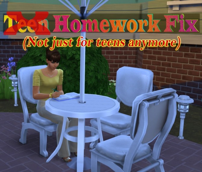 Sims 4 Homework Fix by scumbumbo at Mod The Sims
