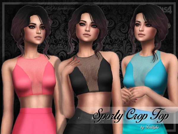 Sims 4 Sporty Crop Top by Trilly21 at TSR