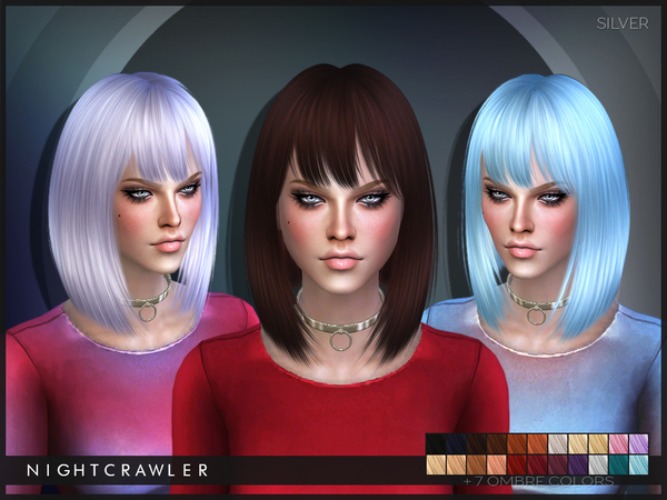 Sims 4 Silver hair by Nightcrawler at TSR