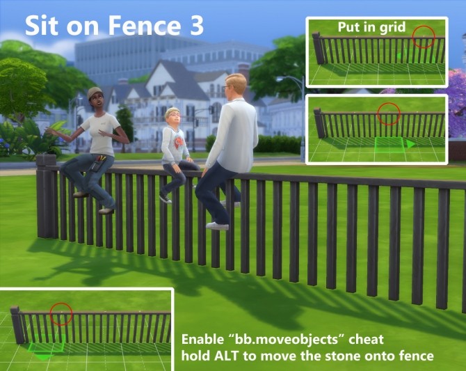 Sims 4 Sit & Lean on Fence Mod by Artrui at Sims 4 Studio