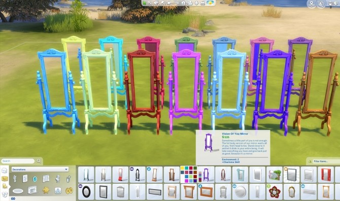 Sims 4 Vision Of You Mirror 14 Colours by wendy35pearly at Mod The Sims
