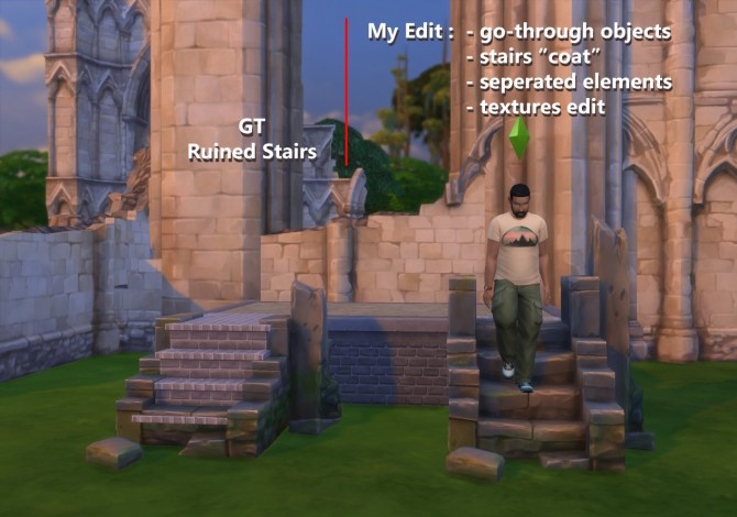 Sims 4 Useful ruin stairs by artrui at Mod The Sims