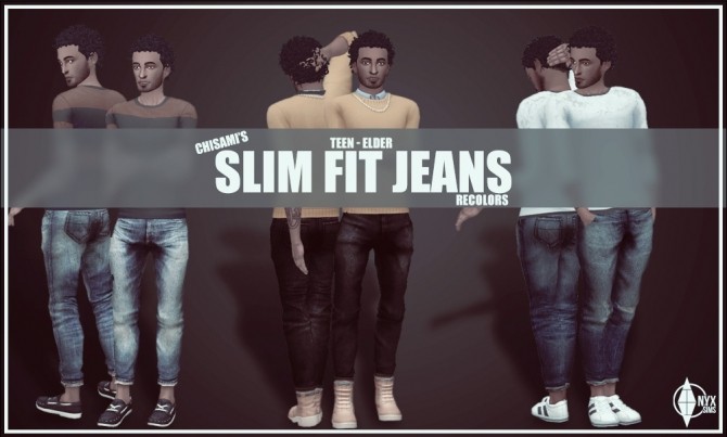 Sims 4 6 Recolors of Chisami Slim Fit Jeans at Onyx Sims
