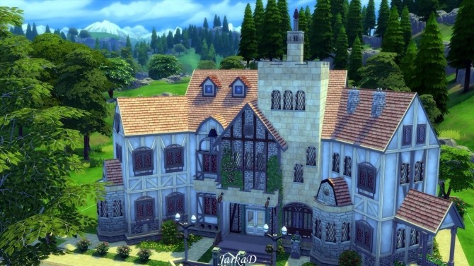 Sims 4 Tudor II – TVRZ house at JarkaD Sims 4 Blog