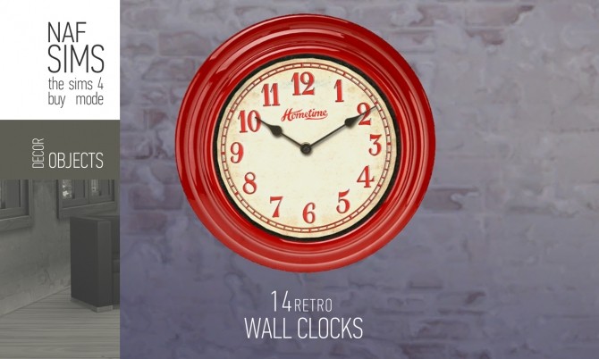Sims 4 14 Retro Wall Clocks by nafSims at Mod The Sims