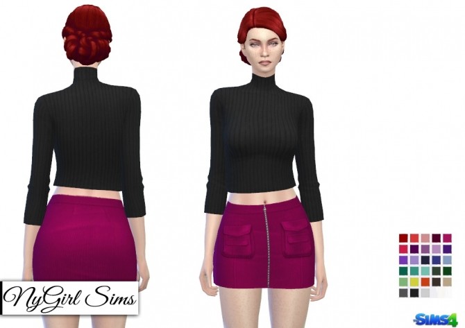 Sims 4 Ribbed Turtleneck Crop Sweater at NyGirl Sims