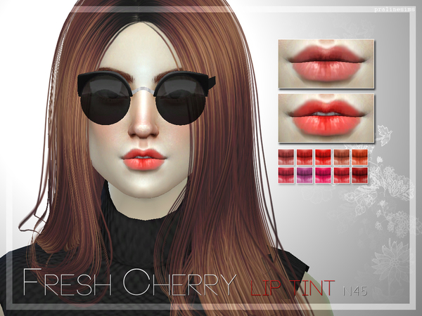 Sims 4 Fresh Cherry Lip Tint N45 by Pralinesims at TSR
