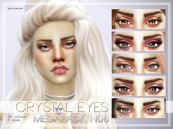 Sims 4 Crystal 5 Eyes Megapack 6.0 by Pralinesims at TSR