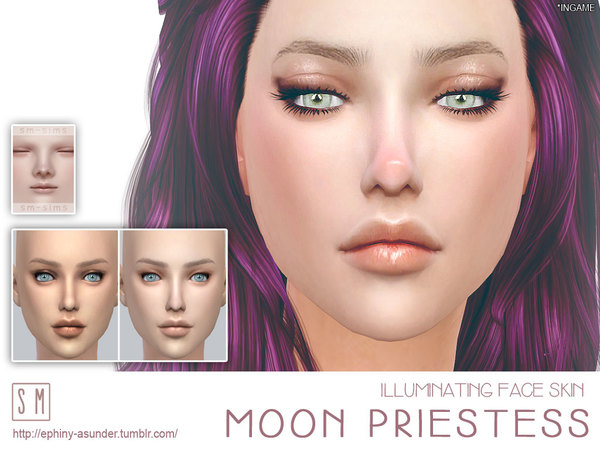 Sims 4 Moon Priestess Illuminating Face Skin by Screaming Mustard at TSR