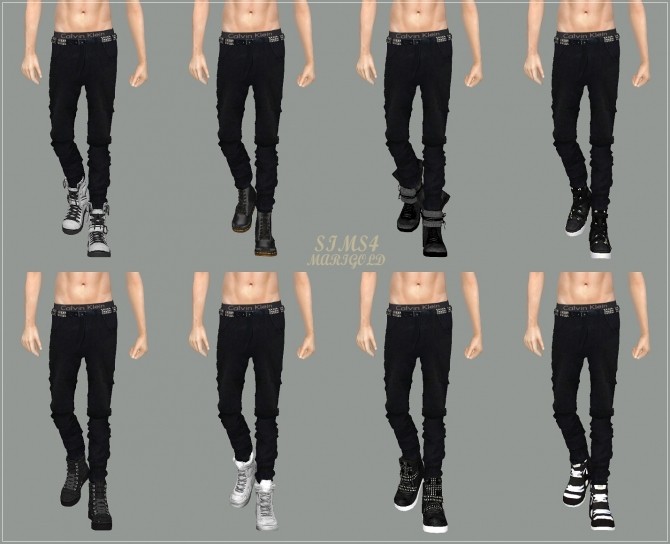 Sims 4 Male black&white jeans at Marigold