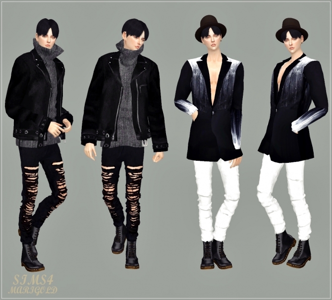 Male black&white jeans at Marigold » Sims 4 Updates