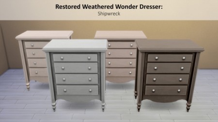 Restored Weathered Wonder Dresser in Shipwreck by siletka at Mod The Sims