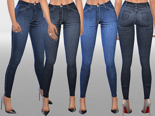 Sims 4 Indigo High Waist Skinny Jeans by Pinkzombiecupcakes at TSR