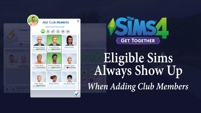 Sims 4 Eligible Sims Always Show Up by weerbesu at Mod The Sims