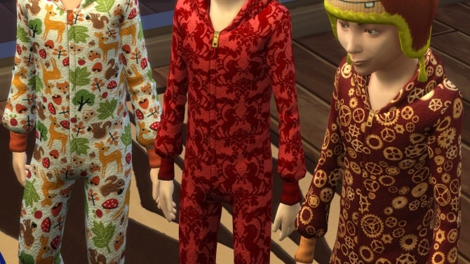 Sims 4 Cosy Jumpsuit Sleepwear for kids by K9DB at Mod The Sims