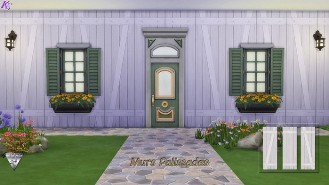 Sims 4 Palissade walls (paneling) by Guardgian at Khany Sims