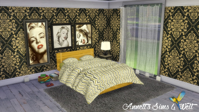 Sims 4 Bed, Blanket & Curtains Recolor at Annett’s Sims 4 Welt