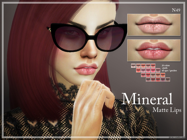 Sims 4 Mineral Matte Lips N49 by Pralinesims at TSR
