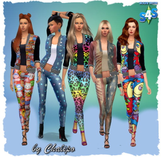 Jacket and leggings by Chalipo at All 4 Sims » Sims 4 Updates