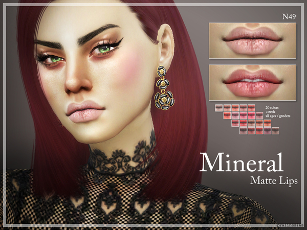 Sims 4 Mineral Matte Lips N49 by Pralinesims at TSR