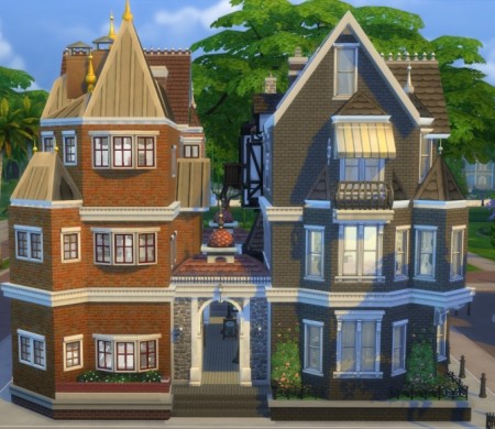 Old Town District with Victorian-style Shops by HiddenMoon at Mod The Sims