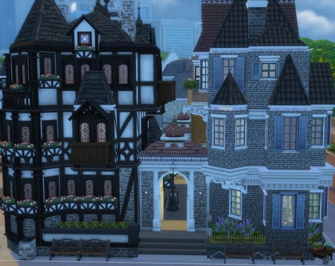 Sims 4 Old Town District with Victorian style Shops by HiddenMoon at Mod The Sims