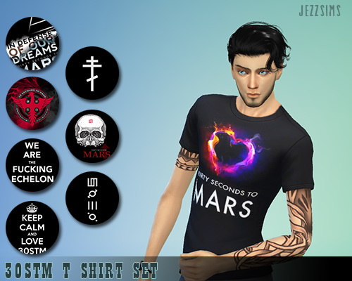 Sims 4 30stm t shirt set for male at Jezz Sims