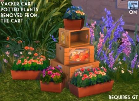 2 planters from the GT Vacker Sot cart at Sims 4 Studio