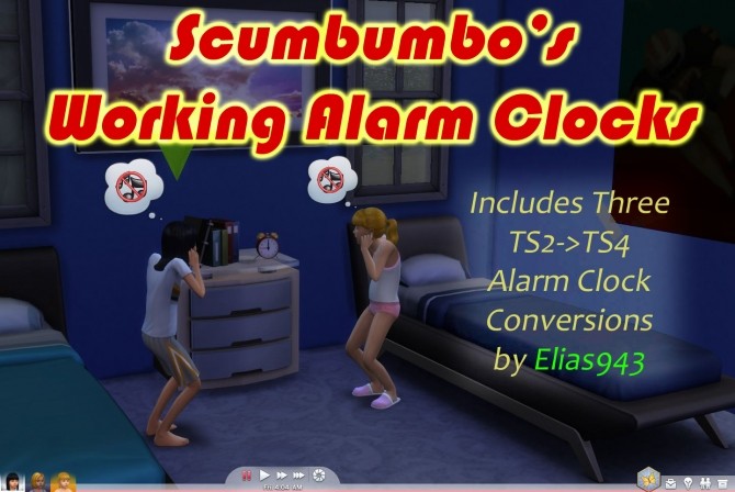 Sims 4 Working Alarm Clocks by scumbumbo at Mod The Sims