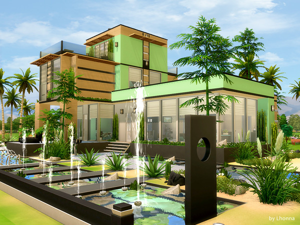 Sims 4 Mint Fresh house by Lhonna at TSR