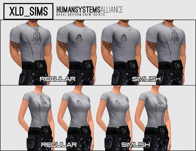 Sims 4 Mass Effect Military Uniform by Xld Sims at SimsWorkshop
