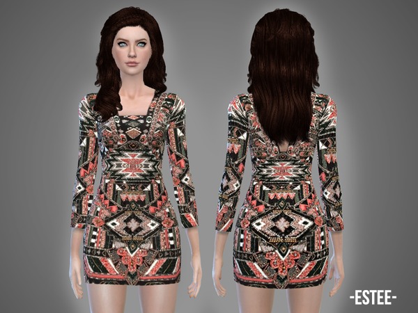 Sims 4 Estee dress by April at TSR
