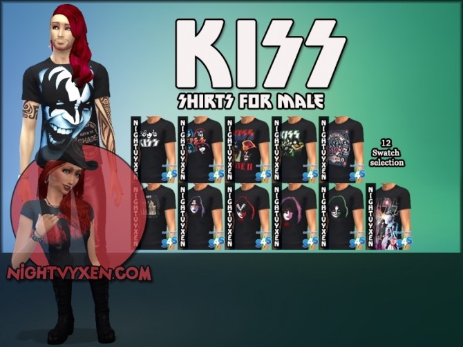 Sims 4 Kiss Shirts for Male by Nightvyxen at SimsWorkshop