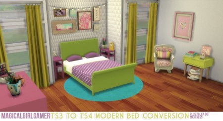 Modern Bed Conversion (Double) by magicalgirlsimmer at SimsWorkshop