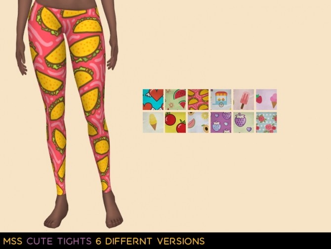 Sims 4 Cute Print Tights by midnightskysims at SimsWorkshop