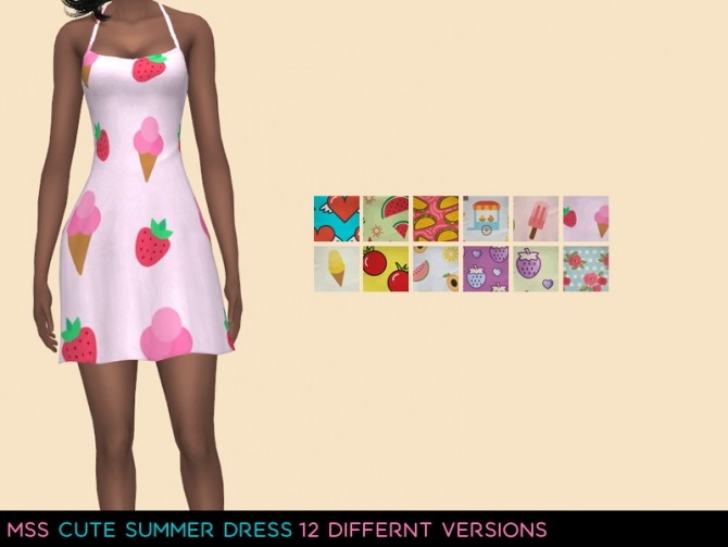Sims 4 Cute Summer Dress by midnightskysims at SimsWorkshop