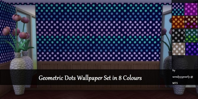 Sims 4 Geometric DOTS Wallpaper SET by wendy35pearly at Mod The Sims