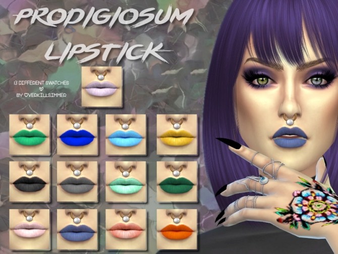 Sims 4 Prodigiosum Matte Lipstick by OverkillSimmer at SimsWorkshop