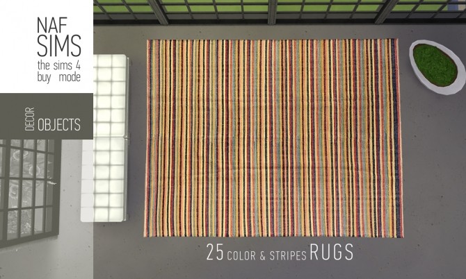 Sims 4 Color & Stripes Rug Collection by nafSims at Mod The Sims