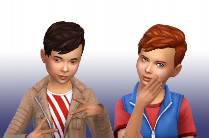Sims 4 Long Front hair for Boys at My Stuff