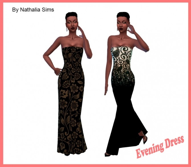 Sims 4 Evening Dress at Nathalia Sims