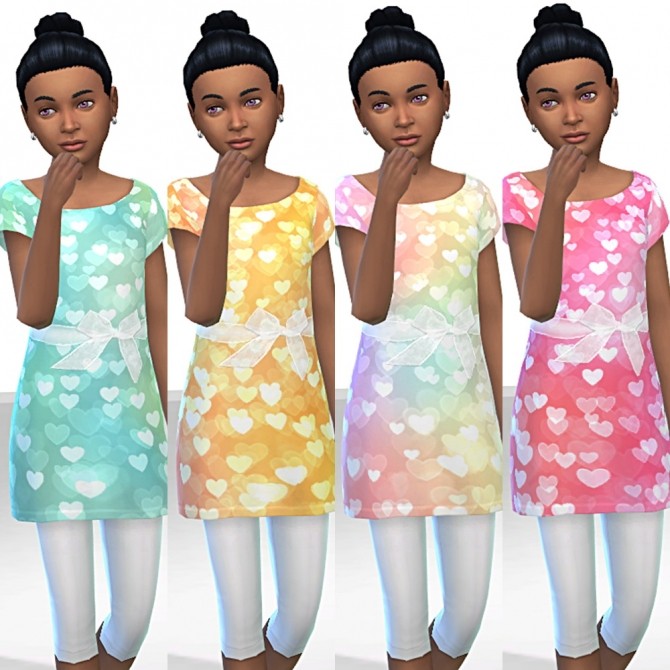 Sims 4 Girls Heart Dress by Tacha75 at SimsWorkshop