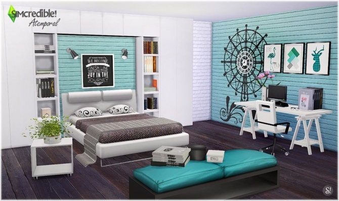 Atemporal bedroom at SIMcredible! Designs 4 » Sims 4 Updates