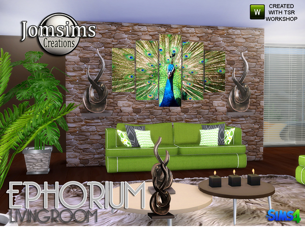 Sims 4 Ephorium livingroom by jomsims at TSR