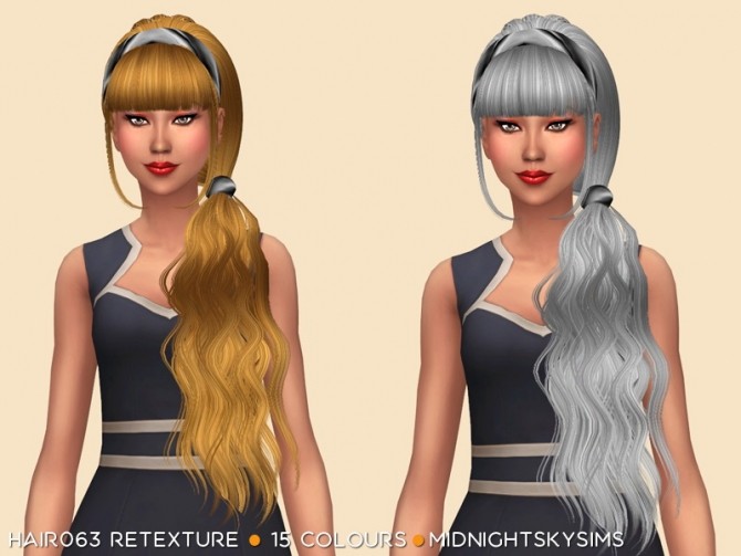 Sims 4 Hair063 Retexture by midnightskysims at SimsWorkshop