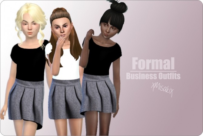 Sims 4 Business Outfit for Girls at xMisakix Sims