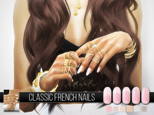 Sims 4 Classic French Nails N04 by Pralinesims at TSR