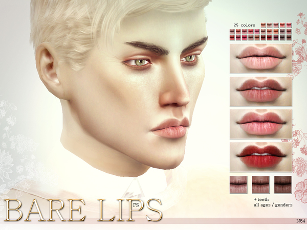 Sims 4 Bare Lips N54 by Pralinesims at TSR